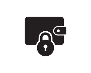 Digital wallet security icon silhouette vector design illustration