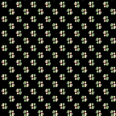Cute Cat Seamless Pattern on Black Background