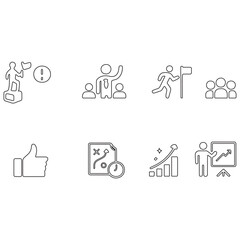 Fototapeta premium Management icons set vector