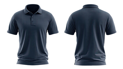 Dark navy polo shirt, front and back views (15)