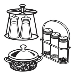 Vector art of kitchenware