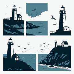 Vector art of lighthouse