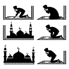 Vector art of muslim prayer