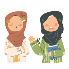 Hijab girl emotion character