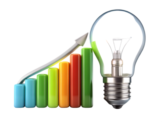 light bulb isolated on white background .PNG. AI Generated