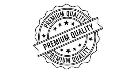 Obraz premium Detailed illustration of a premium quality badge with stars and ribbon