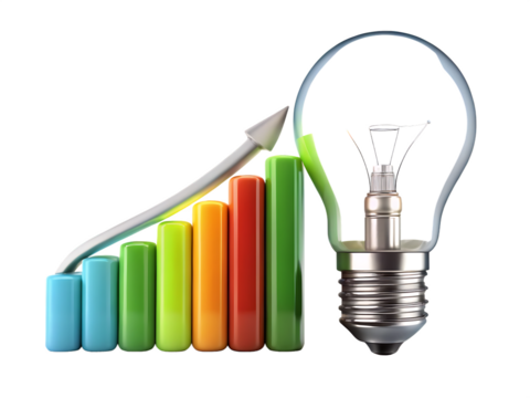 light bulb isolated on white background .PNG. AI Generated