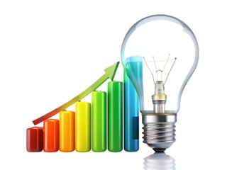 light bulb isolated on white background .PNG. AI Generated