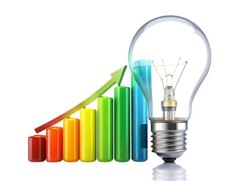 light bulb isolated on white background .PNG. AI Generated