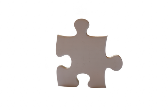 Single puzzle piece isolated on transparent background