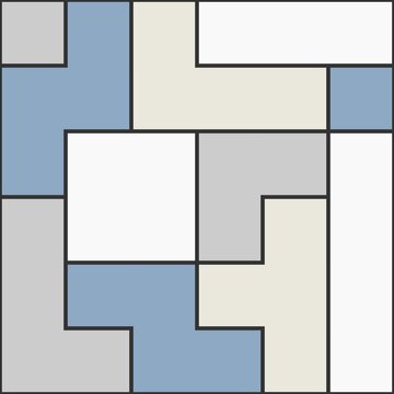 Minimalist geometric block pattern in soft neutral colors