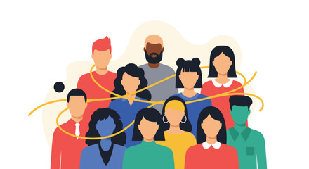 Diverse Group of People Standing Together in Unity