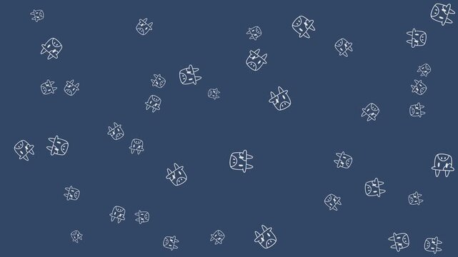 cute cow pattern background animation