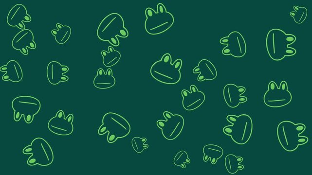 cute frog pattern background animation