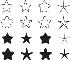 Obraz premium Stars Designs Bundle Vector Pack: Celestial Icons Collection Illustration
