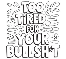 Swear Word Bold and Easy Coloring Pages For Adults And Kids 