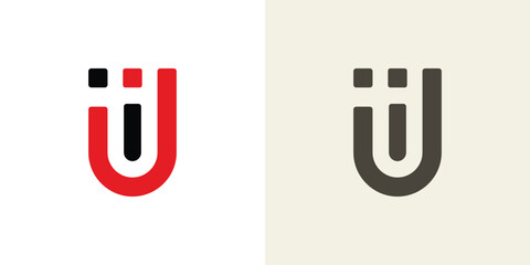 Creative letter u logo with modern concept premium vector