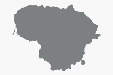 Obraz premium Vector graphic artwork suitable for print and web containing flat detailed map of LITHUANIA