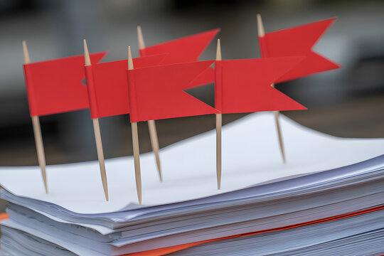 concept of business red flags on files for risk assessment