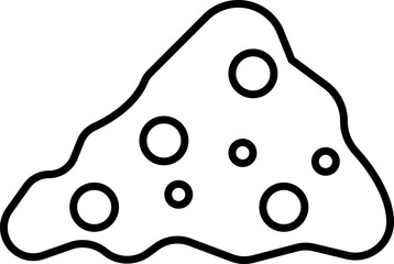 Rock Icon, Stone, Mountain, Boulder, Mineral, Geology, Nature, Landscape, Hard Surface, Cliff, Earth Element, and Outdoor Environment Symbols in Modern Flat Vector charcoal pile nugget pieces