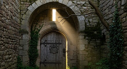 Sunlit Archway - A Medieval Doorway to Another Time.