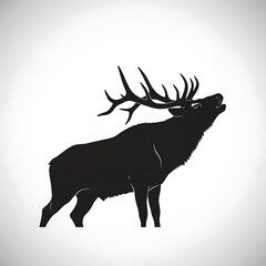 Majestic Elk Silhouette - A Powerful Symbol of Wildlife and Wilderness.