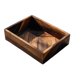 Rectangular wooden tray with intricate grain