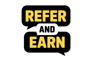 Vector art of refer and earn promotion