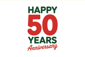 Fototapeta premium Vector art of happy 50 years anniversary celebration