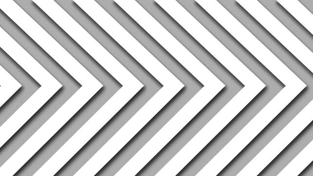 Abstract geometric background with white chevron shapes casting shadows on a grey surface pattern