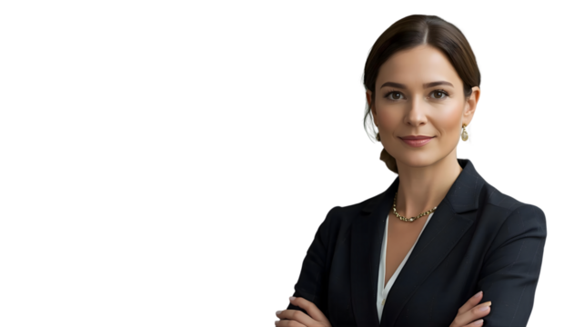 腕組みをするプロフェッショナルなビジネス女性