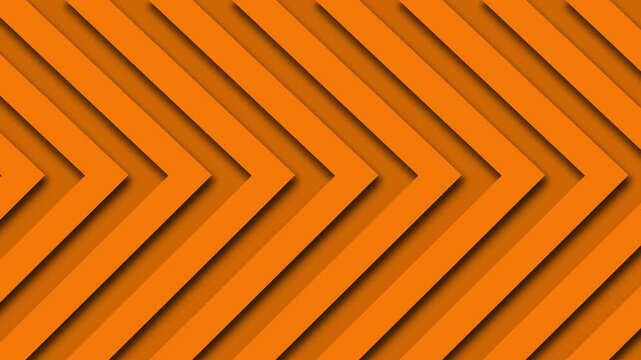 Repeating Orange Chevron Pattern with Subtle Shadows and Depth Keywords: orange, chevron, pattern, background, abstract, geometric, design, directional, forward, movement, progress, arrow, shape