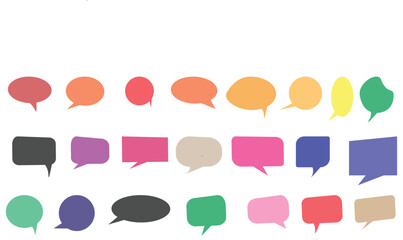 Big set of speech bubbles,Collection of colorful speech balloon communication concept, Speak bubble text, vector set of flat message bubbles show chat bubble or dialog boxes on white background.