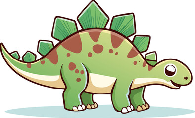 Obraz premium Ankylosaurus cartoon, green and brown, smiling face, thick outline, minimal background