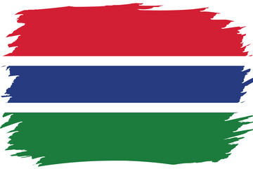 Fototapeta premium Flag of Gambia. Gambian national symbol in official colors. Template icon. Abstract vector background.