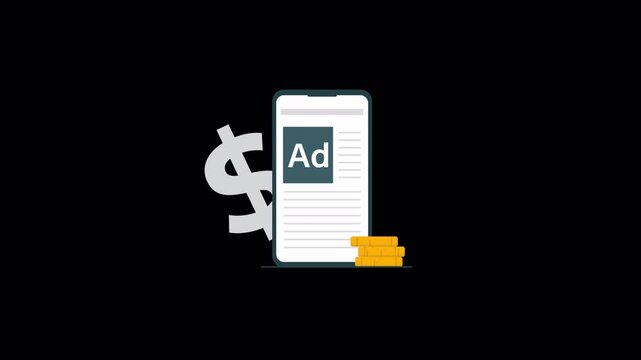 Paid Advertising Concept Animation Video - Transparent
