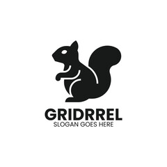 Modern Silhouette Squirrel Logo Design