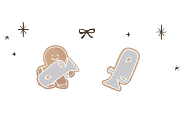 Gingerbread Man Playing Euphonium - Icing Cookie Illustration