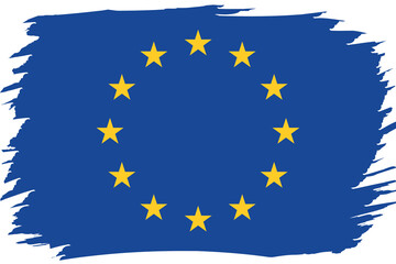 Flag of European Union. EU national symbol in official colors. Template icon. Abstract vector background.