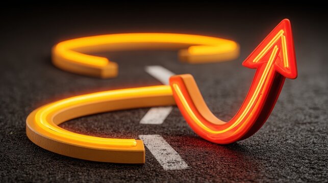 Bold red arrow pointing on a black surface symbolizing direction and progress in the context of ai empowerment framework