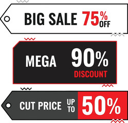 Sale discount offer promotion price tag banner vector design