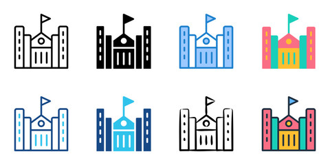 Capital icon set multiple style collection 
