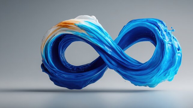 Blue and orange swirl design representing cycles infused with intelligence in a futuristic web icon concept - Powered by Adobe