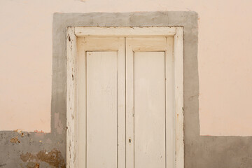 Serene Beige Window Set Against a Pale Beige Wall. Perfect for Modern and Minimalist Home Decor Themes