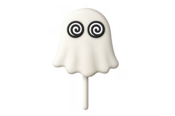 Cute ghost lollipop with spiral eyes for halloween