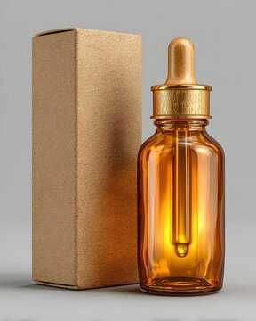 Amber Bottle with Box; Beauty and Wellness Still