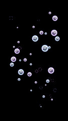 Vertical Cute 8bit Retro Game Style Purple and Cyan Bubble Illustration on Black Background