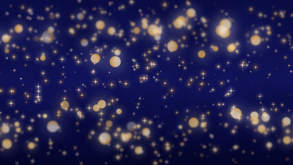 Golden Illumination on Deep Blue Background Elegant Holiday Wallpaper