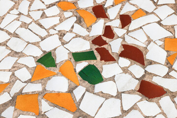Colorful mosaic floor collage geometric art pattern

