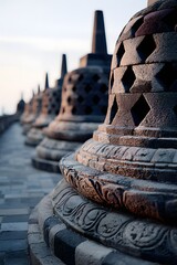 Enchanting Stone Structures in a Peaceful Landscape